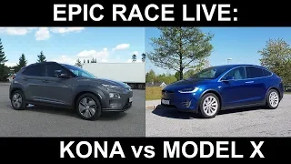 Live race between Kona and Model X on July 25