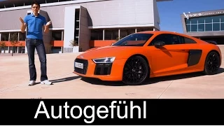 FULL REVIEW All-new Audi R8 V10 plus test driven 2016 with racetrack - Autogefühl