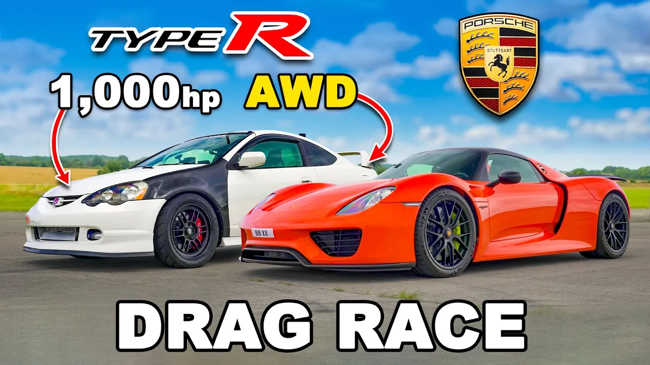 1,000hp AWD Honda v Porsche 918 Spyder: DRAG RACE