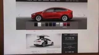 Tesla Model X Signature configurator open