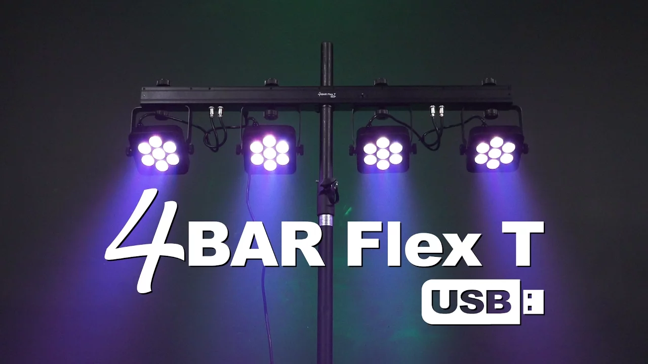 Product video thumbnail for Chauvet 4BAR Flex T USB 4 x RGB LED Par Light System