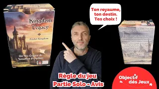 Kingdom LEGACY Comment jouer une partie solo avec vidéo règle du jeu de société. Intrafin