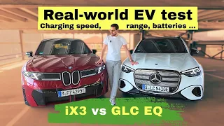 Real-world range & Charging speed review 🔋! BMW iX3 vs Mercedes GLC EQ