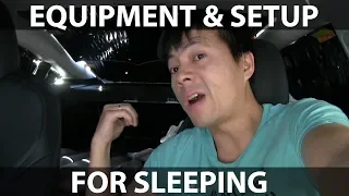 Sleeping setup in Tesla Model 3