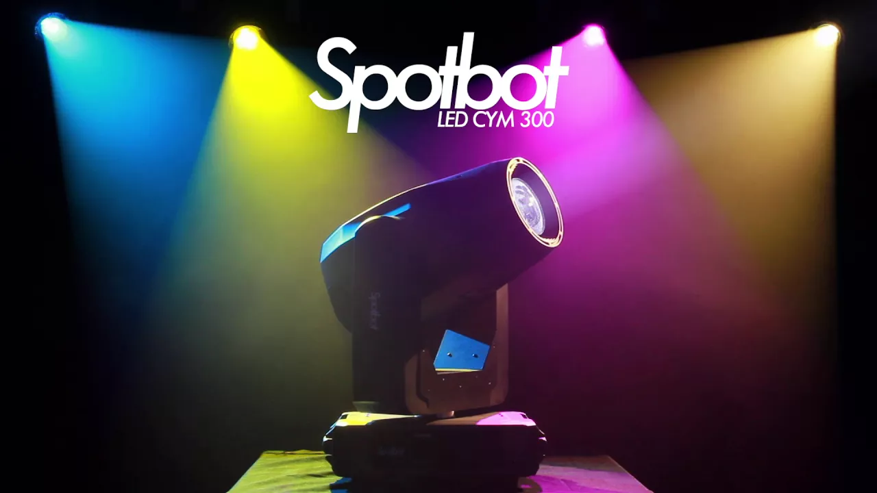 Product video thumbnail for Mega Lite SpotBot LED CYM 300 Moving Head Spot Light