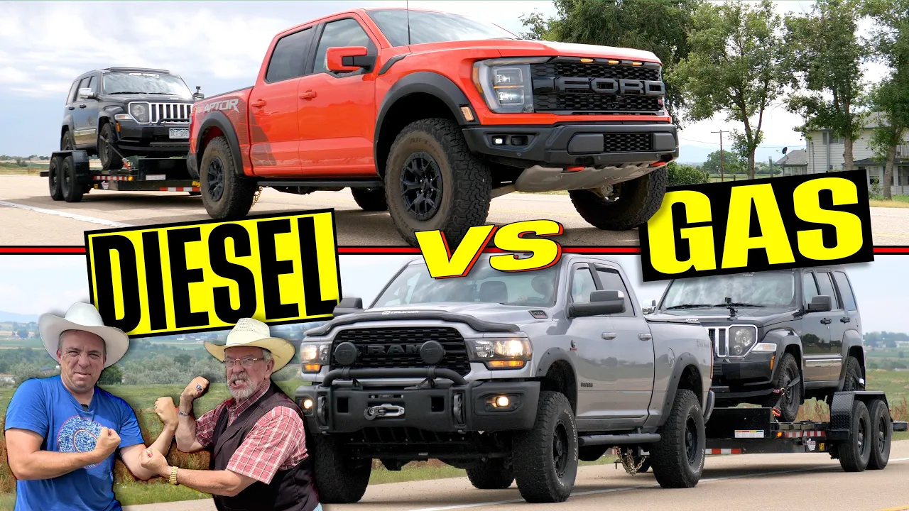 It’s Ram vs Ford & Diesel vs Gas In The Ultimate Power Towing Test!