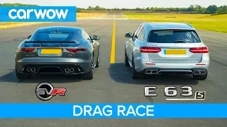 Jaguar F-Type SVR vs Mercedes-AMG E63 S - DRAG RACE, ROLLING RACE & BRAKE TEST