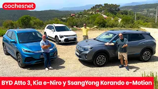 BYD Atto 3, Kia e-Niro y SsangYong Korando e-Motion | Prueba / Review en español | coches.net