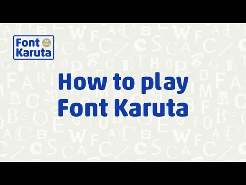 How to play Font Karuta (English edition)