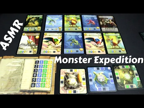 ASMR Solo Board Game Playthrough - MONSTER EXPEDITION - expedition 1