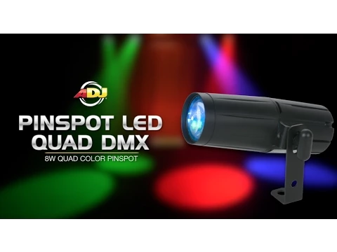 Product video thumbnail for ADJ American DJ Pinspot LED Quad Color DMX LED Light