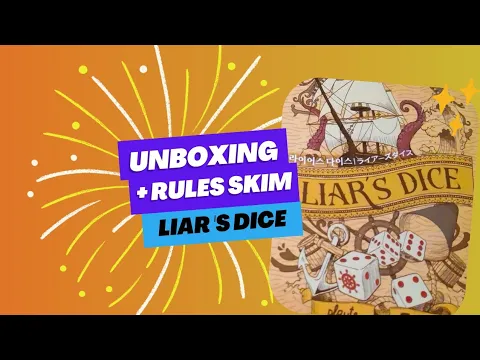 Unboxing Liar's Dice and Rules Skim through - Playte games