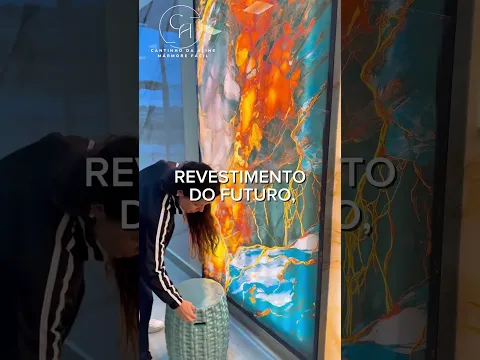 Revestimento Marmorizado Brilhante Volcanic Retroiluminado 122x244cm Mármore Fácil by Cantinho da Aline