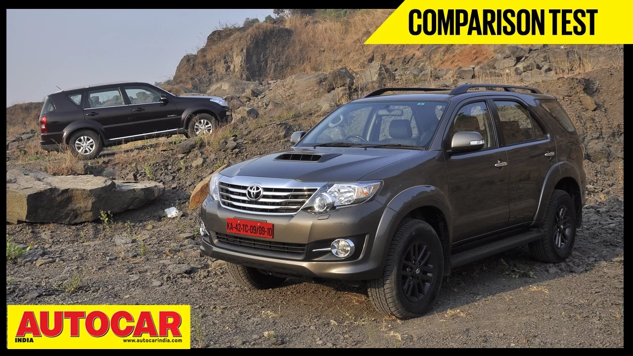 Toyota Fortuner 4X4 AT VS Ssangyong Rexton RX7 | Comparison Test | Autocar India