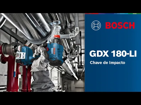 Chave de Impacto Bosch de Impacto a Bateria 18V 1/2" com 2 Baterias e Carregador GDX 180-LI