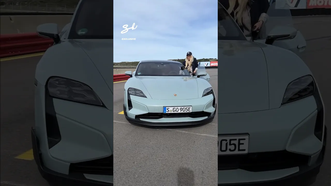 I got to watch the @Porsche Taycan GT set the EV Lap World Record and then drive it myself! 😏 #ev