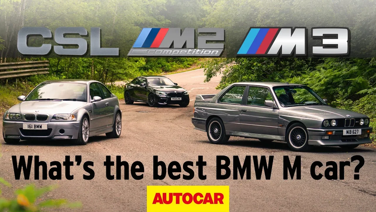 BMW E30 M3 vs E46 M3 CSL vs M2 Competition - what is the best M Car of all time? | Autocar Heroes