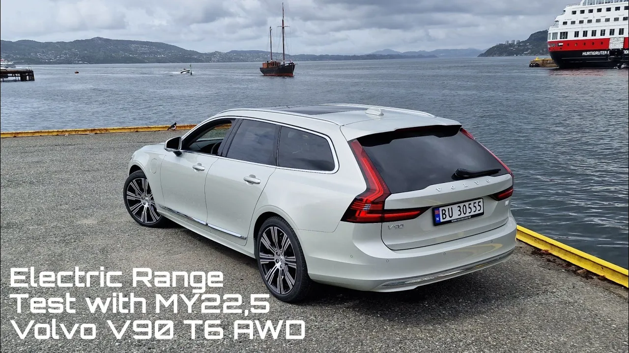 Electric Range test with MY22,5 Volvo V90 T6 AWD