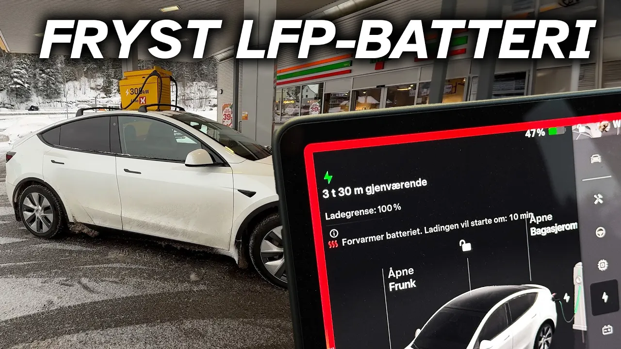 Dette skjer når du IKKE forvarmer et LFP-batteri! Jeg tester Model Y med BYD-batteri