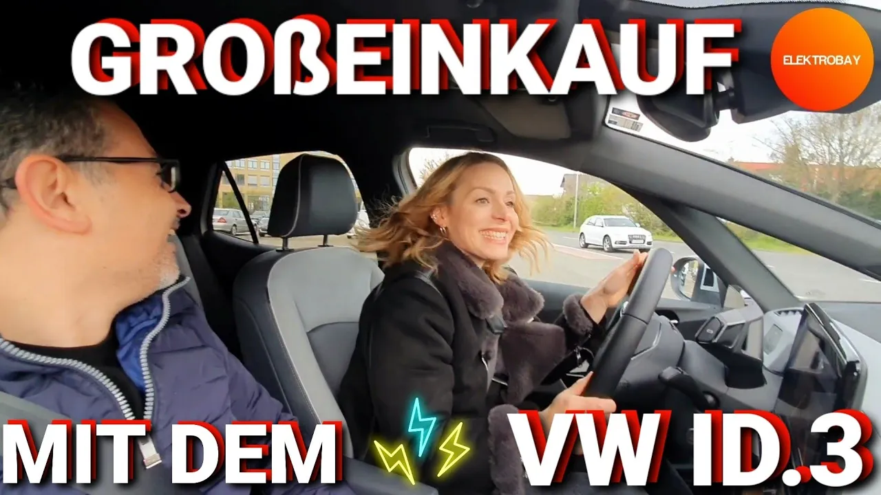 Mutter und Kind mit Elektroauto VW ID.3 zum Großeinkauf! Alltagstauglichkeit im Test!