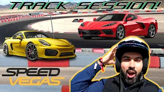 Porsche Cayman GT4 vs C8 Corvette On Track | Here's How It Went