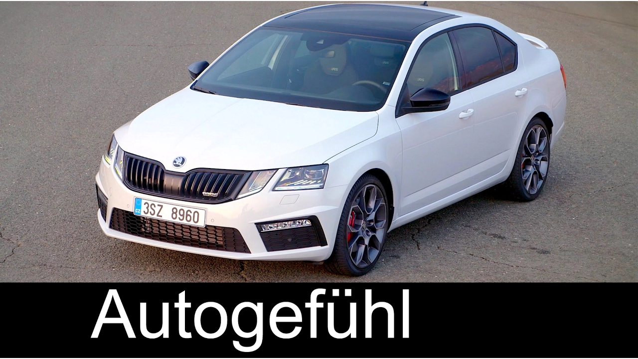 Skoda Octavia RS TSI Facelift Sound check Racetrack Exterior Hatch/Limousine vs Estate/Combi 2017
