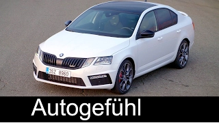 Skoda Octavia RS TSI Facelift Sound check Racetrack Exterior Hatch/Limousine vs Estate/Combi 2017