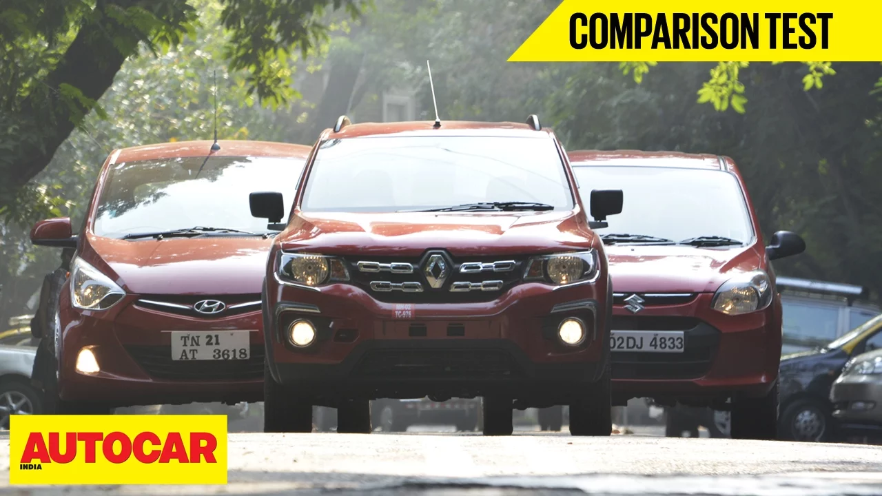 Renault Kwid VS Hyundai Eon VS Maruti Alto 800 | Comparison Test | Autocar India