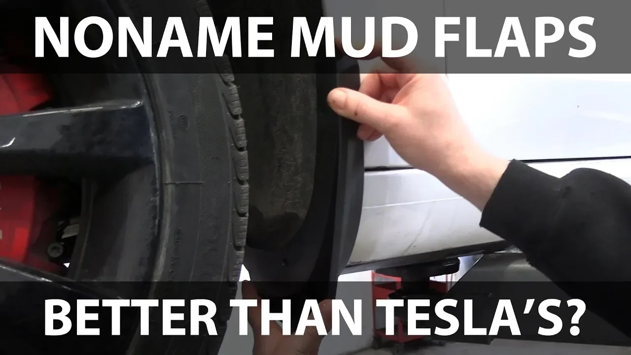 Model 3 mud flaps from Bilexperten vs Tesla's original