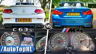 BMW M4 Convertible vs AMG C63 S Convertible 0-270km/h POV & SOUND by AutoTopNL