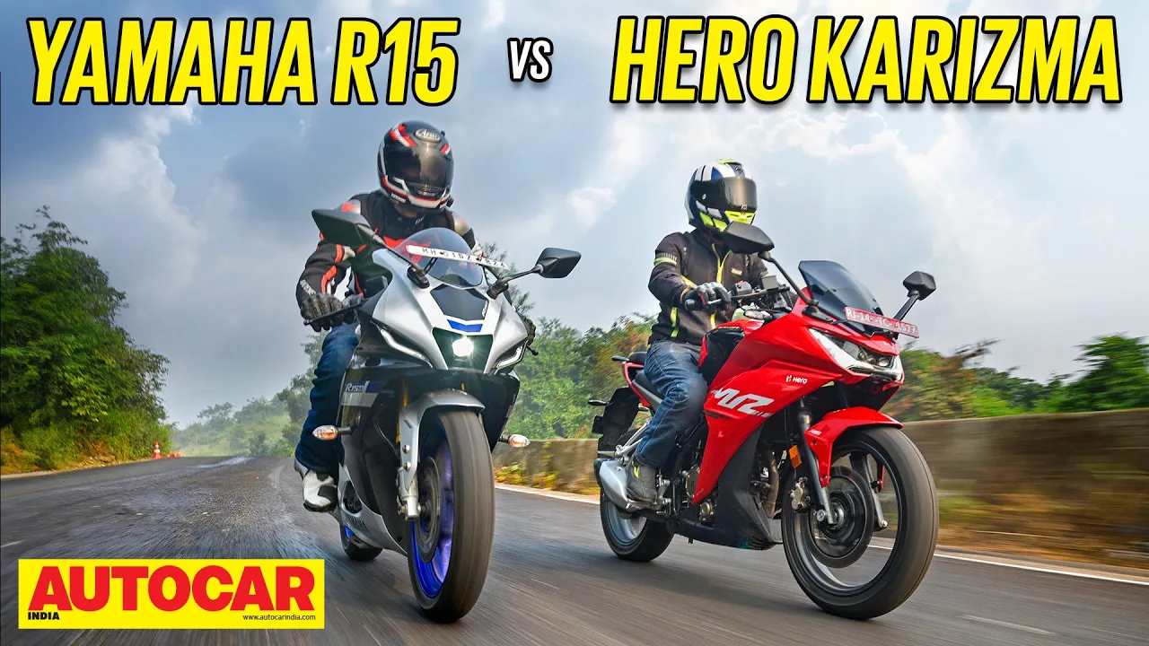 Yamaha R15 vs 2023 Hero Karizma XMR - Best sportbike under 2 lakhs? | Comparison | Autocar India