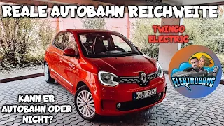 Elektroauto Renault Twingo. Reale Autobahn Reichweite & Verbrauch