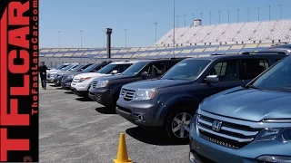 2016 Honda Pilot vs Explorer vs Pathfinder vs Highlander vs Traverse Mega Mashup Review