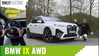 BMW iX xDrive50 AWD - German Autobahn Test Drive, Battery efficiency & Range Test