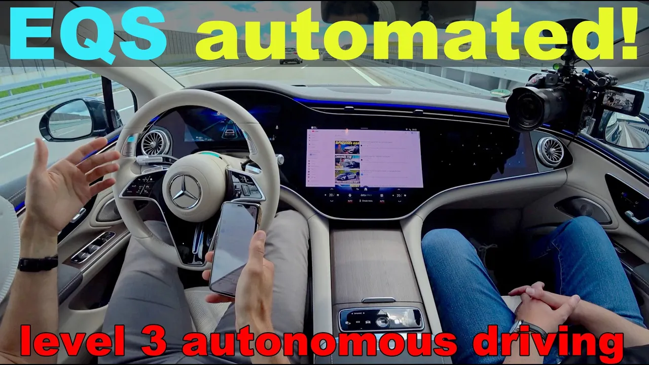 Level 3 Autonomous Driving with the Mercedes EQS ! Self-Driving EV test