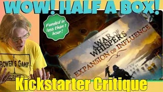 A War of Whispers: Expansion of Influence - That Main image :( - Kickstarter Critique Review