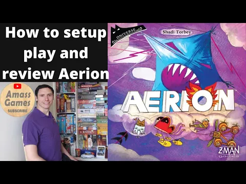 How to setup, play and review Aerion by * AmassGames * solo co-op board game push your luck quick
