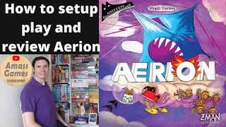 How to setup, play and review Aerion by * AmassGames * solo co-op board game push your luck quick