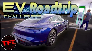We Road Trip a Porsche Taycan Over 1,000 Miles And Get ICED By a Tesla!