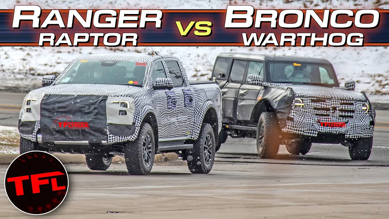 The Next 2023 Ford Ranger Raptor Caught Testing with the New Bronco Warthog in the Wild!
