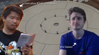 Aus Klask Champion foolishly challenges me to a Crokinole match