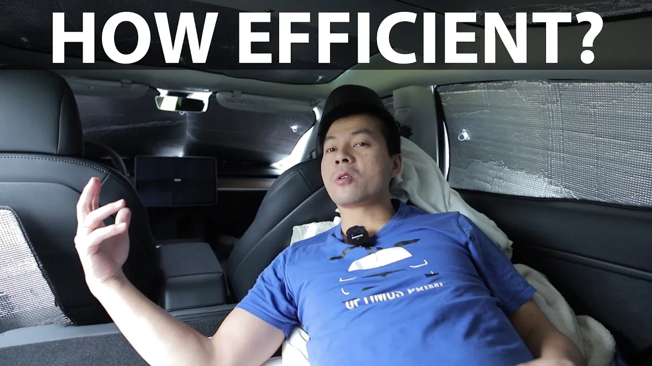 Sleeping in 2021 Tesla Model 3 with heat pump