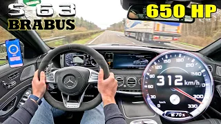 BRABUS 650 S63 AMG W222 312KM/H on AUTOBAHN