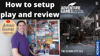 Adventure Games: Gloom City how to setup play and review co-op board game cooperative mystery