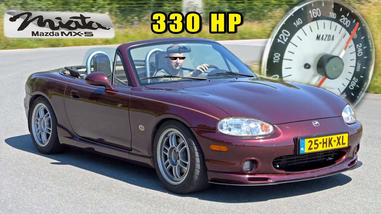 330HP MAZDA MIATA TURBO is 90's MADNESS! | 100-200 POV & SOUND