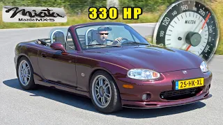 330HP MAZDA MIATA TURBO is 90's MADNESS! | 100-200 POV & SOUND
