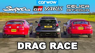 Toyota Supra MK4 v GR Yaris v Celica GT-Four: DRAG RACE