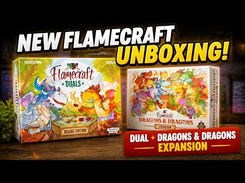 Unboxing Flamecraft Duals Deluxe + Dragons & Dragon Expansion | Jake & Cierra React
