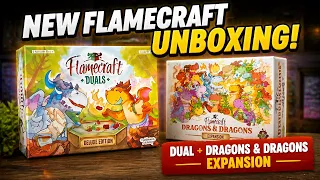 Unboxing Flamecraft Duals Deluxe + Dragons & Dragon Expansion | Jake & Cierra React
