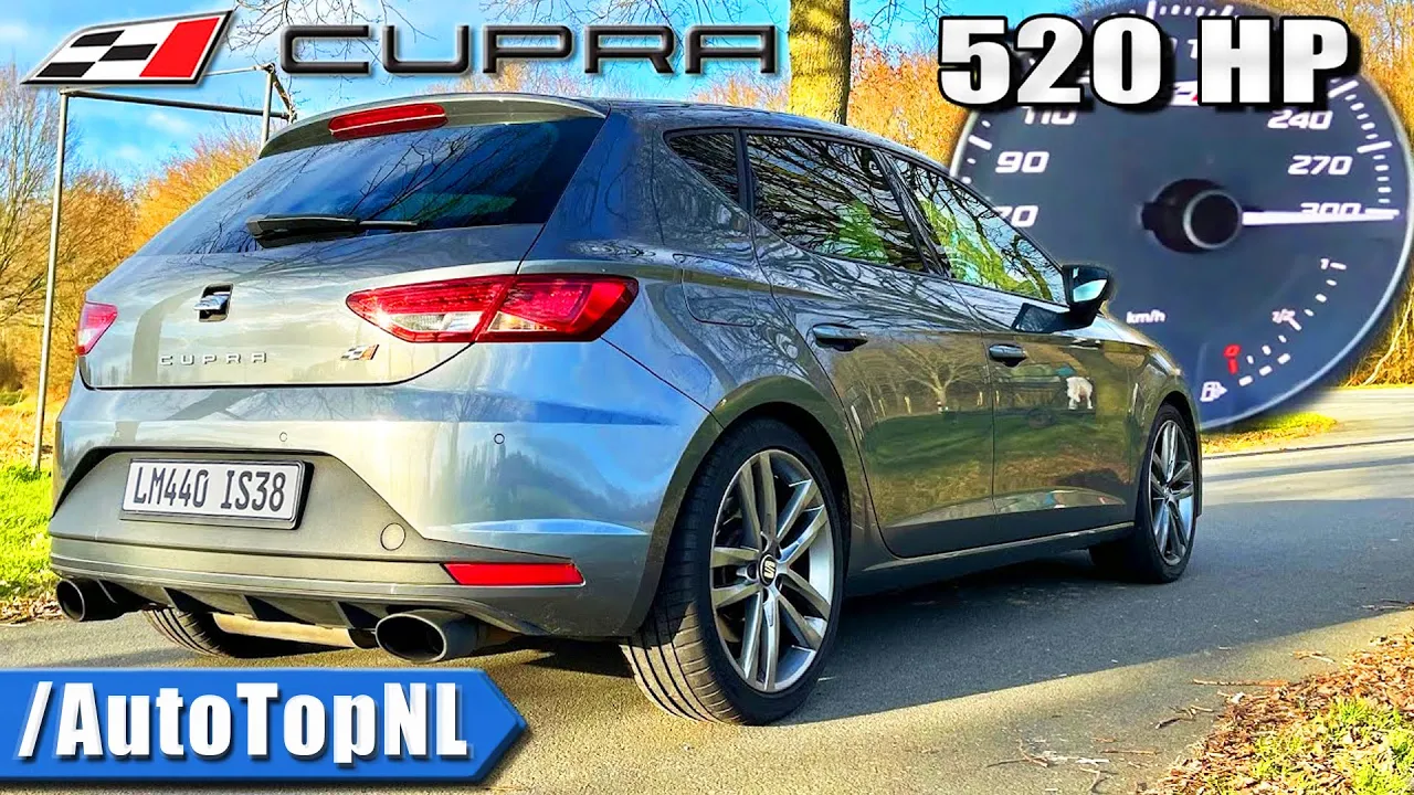 Seat Leon Cupra 520HP *BIG TURBO* 300km/h AUTOBAHN POV Acceleration & Sound by AutoTopNL
